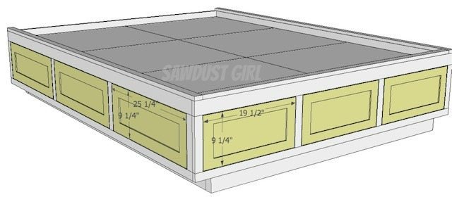 full size storage bed plans