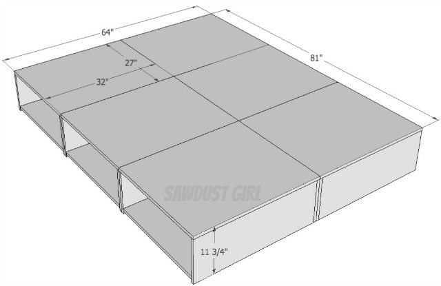 full size storage bed plans