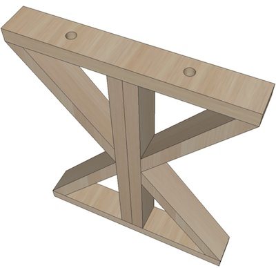 X base farmhouse table plans from SawdustGirl.com