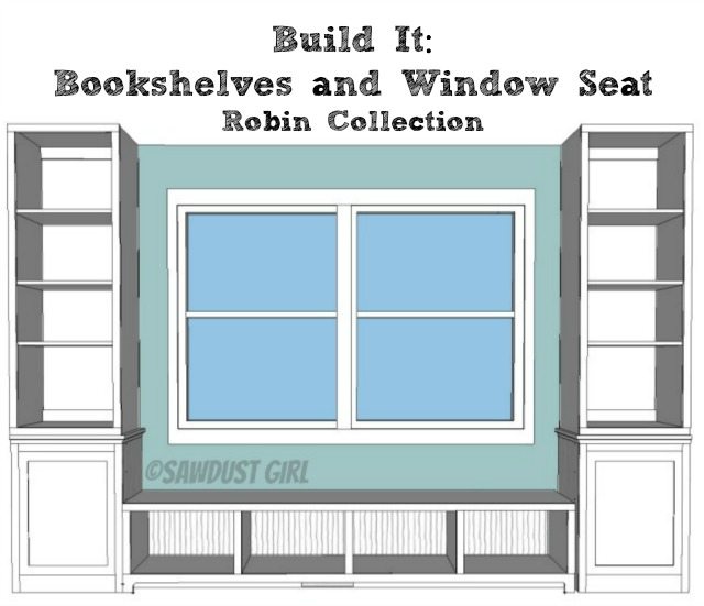 Free plans for the Robin Collection Bookshelf Base from Sawdust Girl.