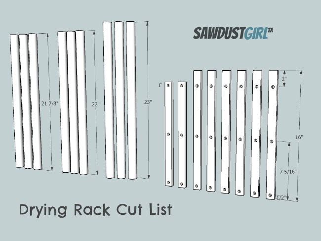DIY Drying Rack from https://sawdustgirl.com