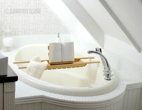 Easy cedar bathtub caddy