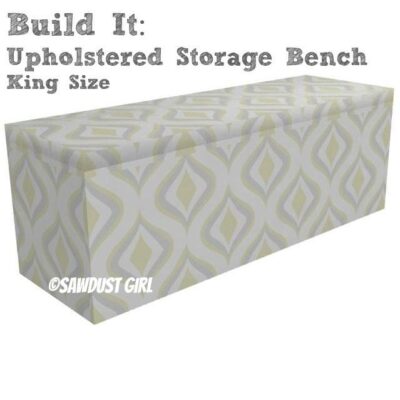King size Upholstered Storage Bench