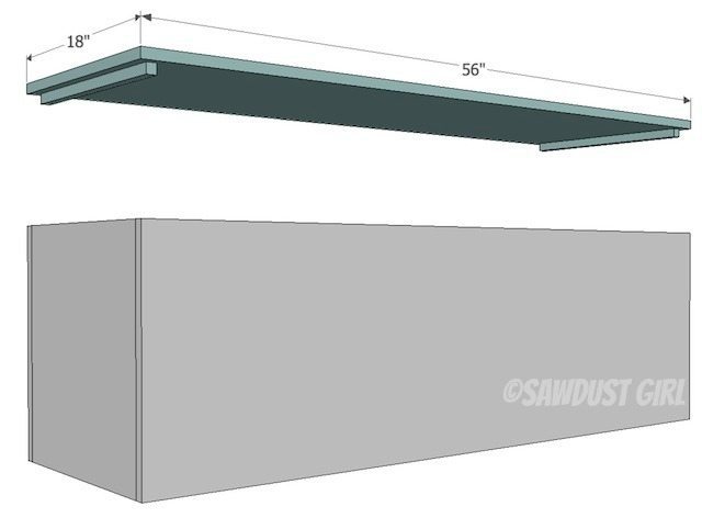 King size upholstered storage bench plans from SawdustGirl.com