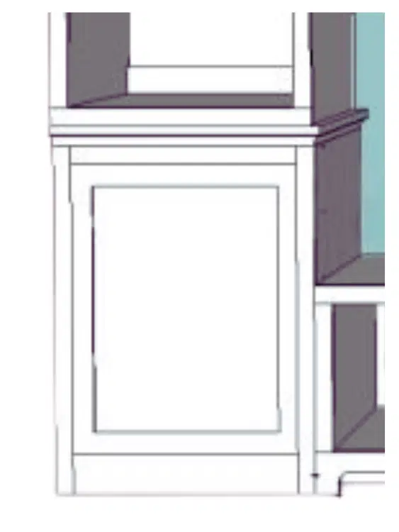 Base cabinet plan for bookshelf in The Robin Collection