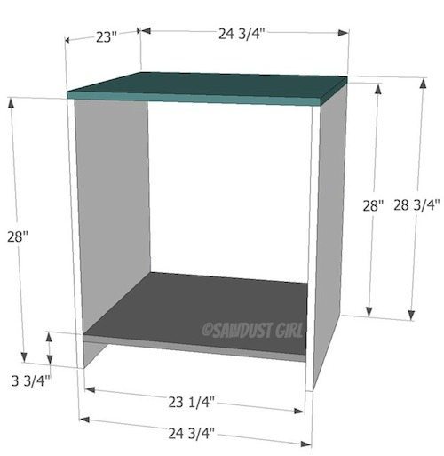 DIY office desk -large base cabinet