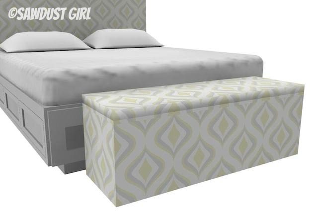 Storage bench for discount end of king bed