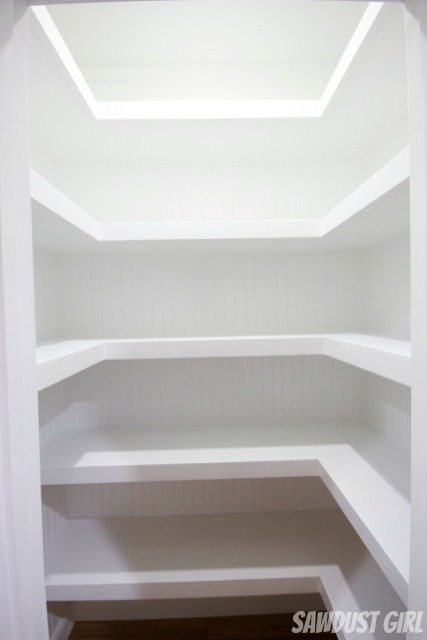 Hall Closet With Floating Shelves, Hall Closet Shelving
