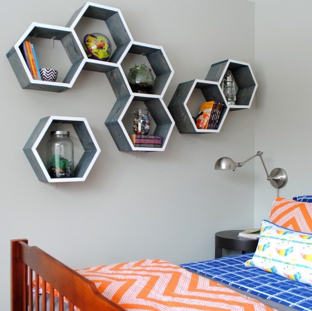 Fantastic DIY Honeycomb Shelves