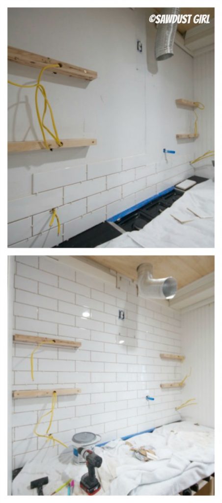 How to Install a Floating Shelf on a Tile Wall Without Using Hardware -  BREPURPOSED