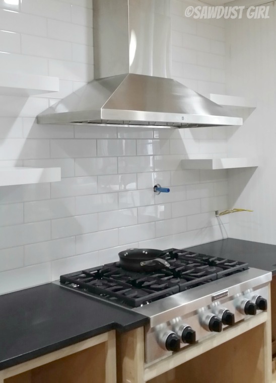 How to Build and Install Floating Shelves in a Kitchen Backsplash