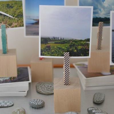 Wood Block Photo Holder