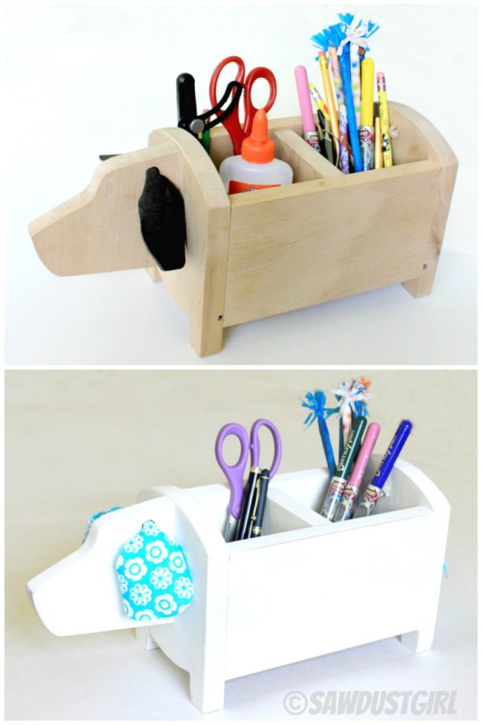 DIY Gift Idea 5 Dog Shaped Storage Caddy - Sawdust Girl 