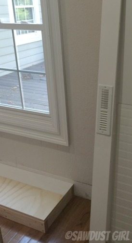 How to install cabinet base with a floor vent