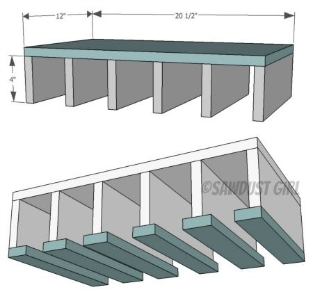 how to build a hanging storage for drills and nail guns