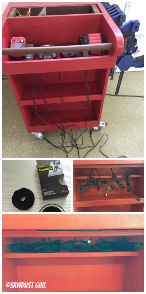 Cord management for power tool battery chargers