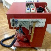 Rolling Tool Cart and Air Compressor Storage - Sawdust Girl®