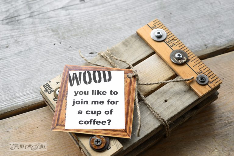Reclaimed Wood Yardstick Coasters