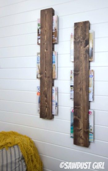 Super cheap and easy wood magazine rack