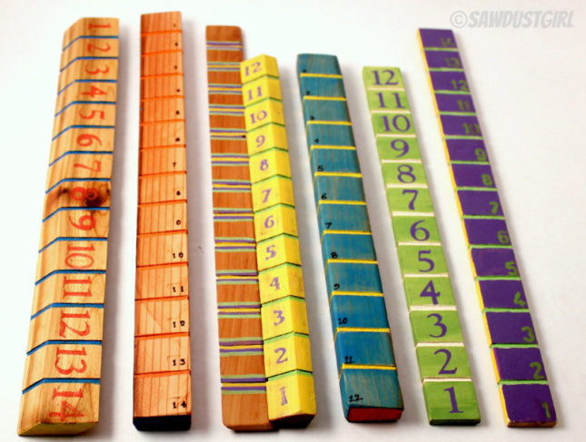 DIY Gift Handcrafted Rulers colors