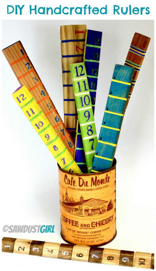 colored wooden rulers