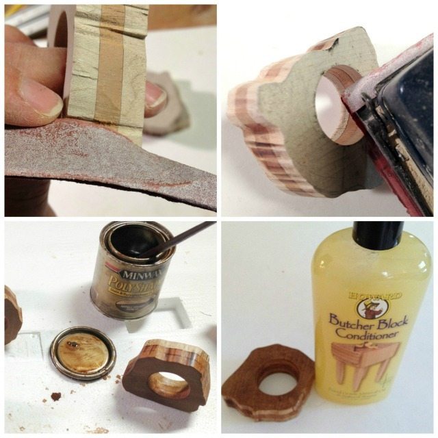 DIY Rustic Napkin Ring stain