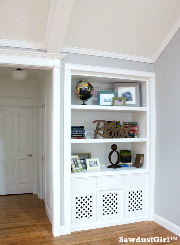 Built-in Bookshelf Dog Crate