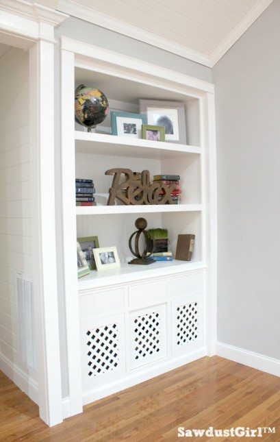 bookcase with built in dog crate1