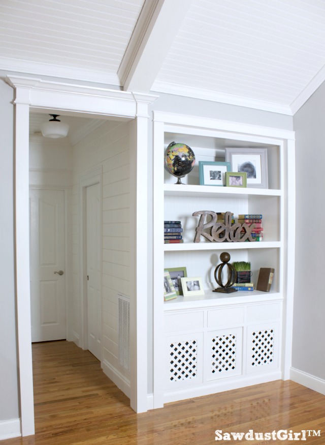 Built-in Bookshelf Dog Crate