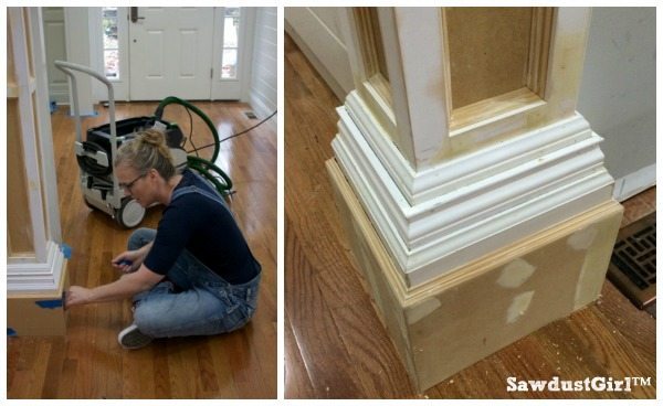 How to build decorative columns in a doorway paint prep