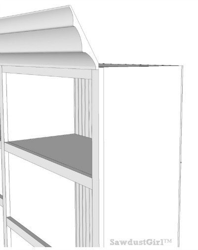 Library wall to wall bookcases - free and easy plans from https://sawdustgirl.com.