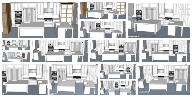 Kitchen design option drawings