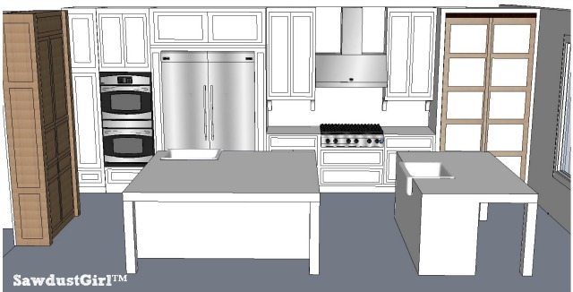 double island kitchen plan