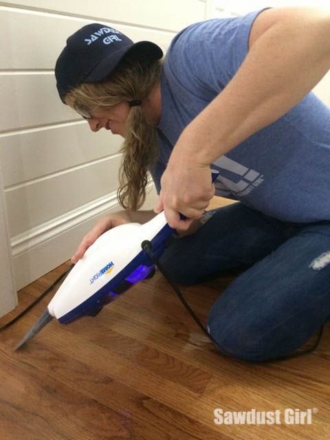 How to get paint off a wood floor -- with steam