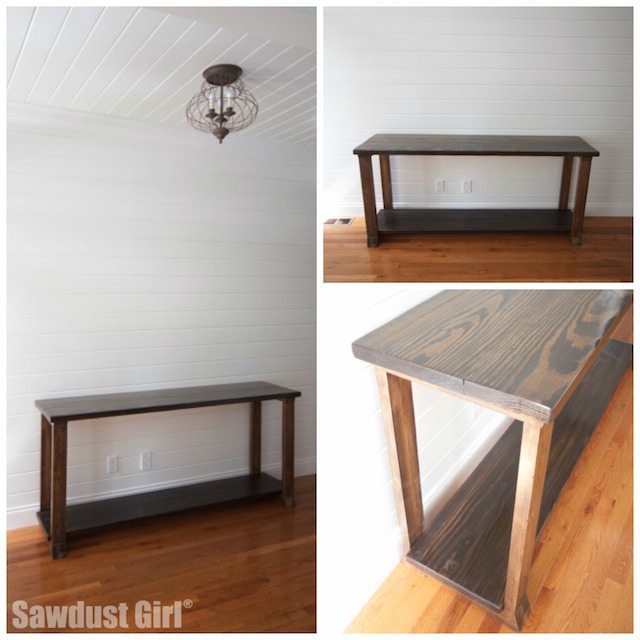 Two-toned wood console table