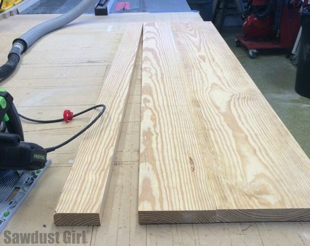 DIY wood console table cuts