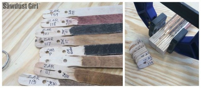 Stain Color sample sticks