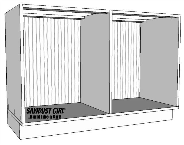 Free and easy plans to build a China Hutch base from https://sawdustgirl.com/