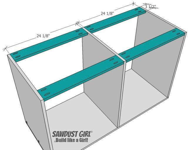 Free and easy plans to build a China Hutch base from https://sawdustgirl.com/