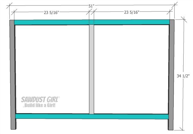 Free and easy plans to build a China Hutch base from https://sawdustgirl.com/