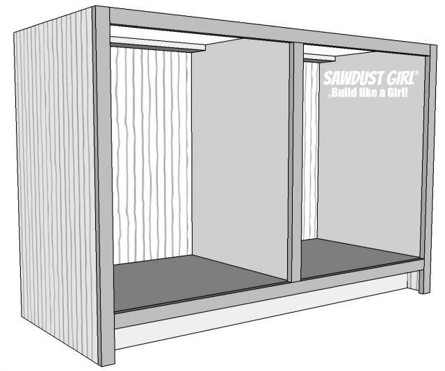 Free and easy plans to build a China Hutch base from https://sawdustgirl.com/