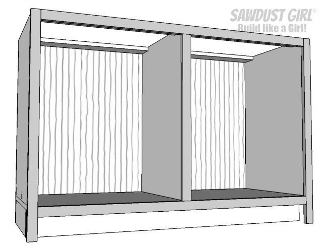 Free and easy plans to build a China Hutch base from https://sawdustgirl.com/