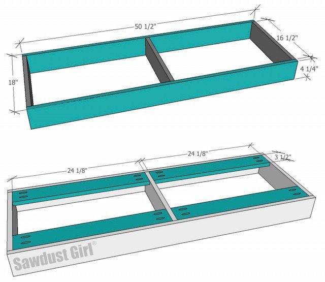 Free and easy plans to build a China Hutch base from https://sawdustgirl.com/