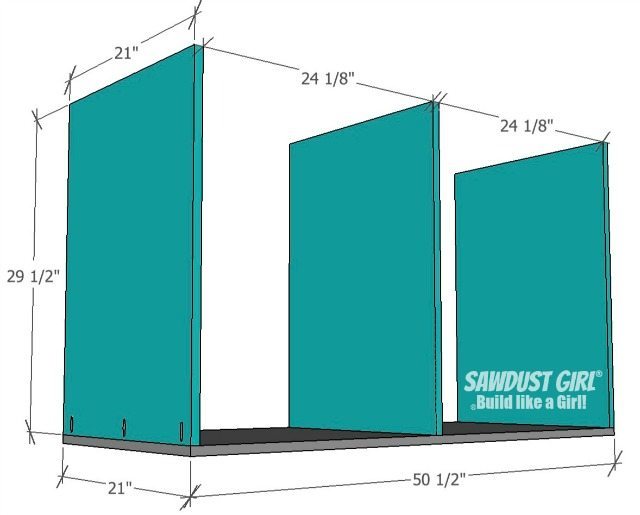 Free and easy plans to build a China Hutch base from https://sawdustgirl.com/