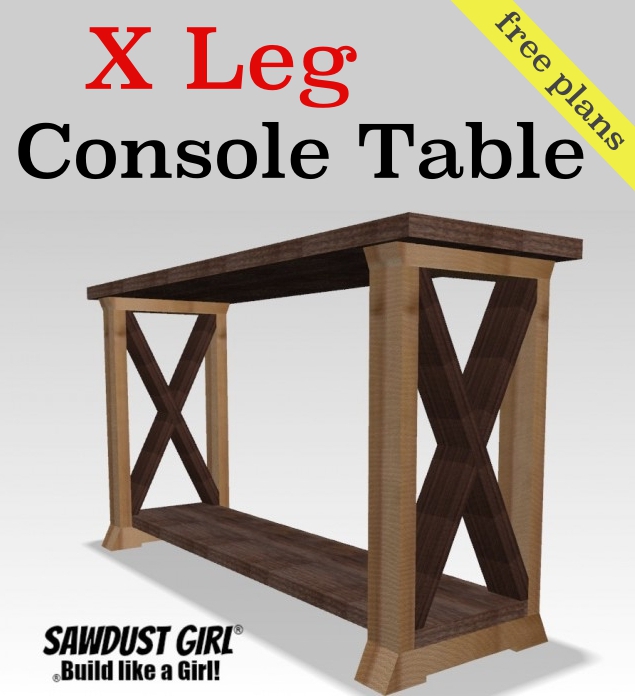 Build an X leg console table with these free and easy plans