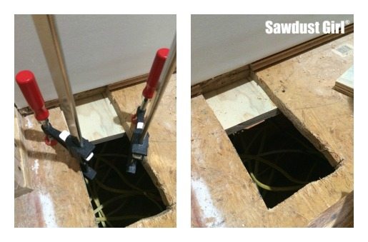 Patch small hole in subfloor