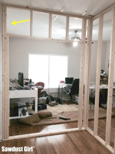 Framing A Pocket Door Wall For My New Office Sawdust Girl - How To Build An Interior Wall With A Pocket Door