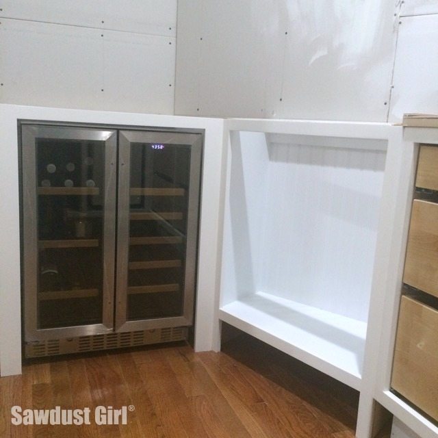 Wine fridge best sale cabinet diy