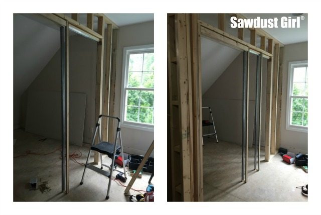 How to install a pocket door frame ~ https://sawdustgirl.com