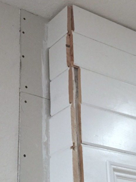 uneven ends on plank wall